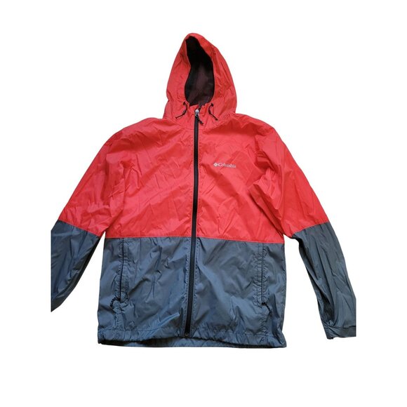 Columbia Jackets & Blazers - Columbia Red/Black Windbreaker Full Zipper Hooded Jacket Size M Outdoor Casual